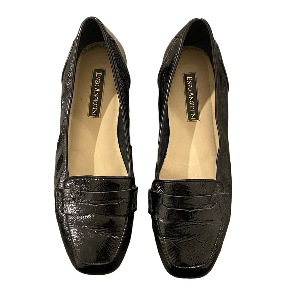 Enzo Angiolini Black Patent Leather Loafers